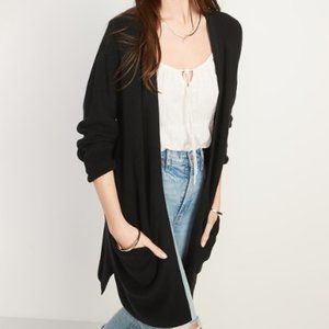 Womens Old Navy Textured Shaker-Stitch Long-Line Open-Front Sweater